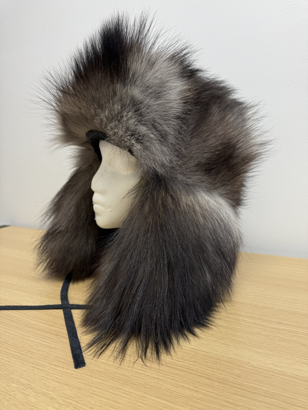 Black Wolf Trapper Style Hat