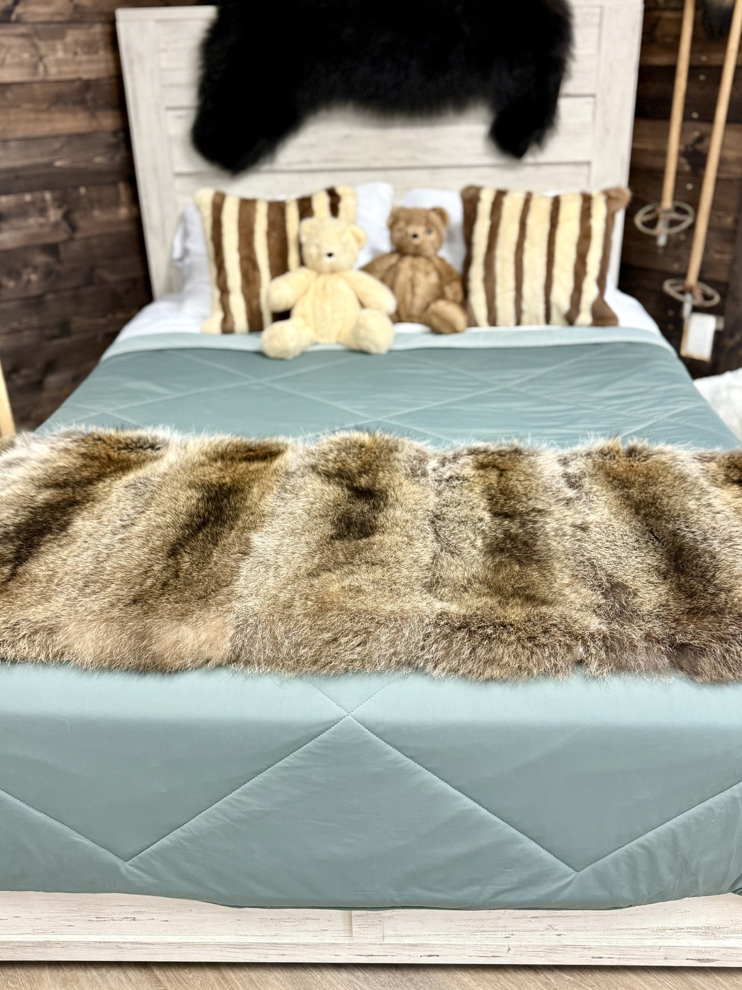 Raccoon Fur Bed Runner
