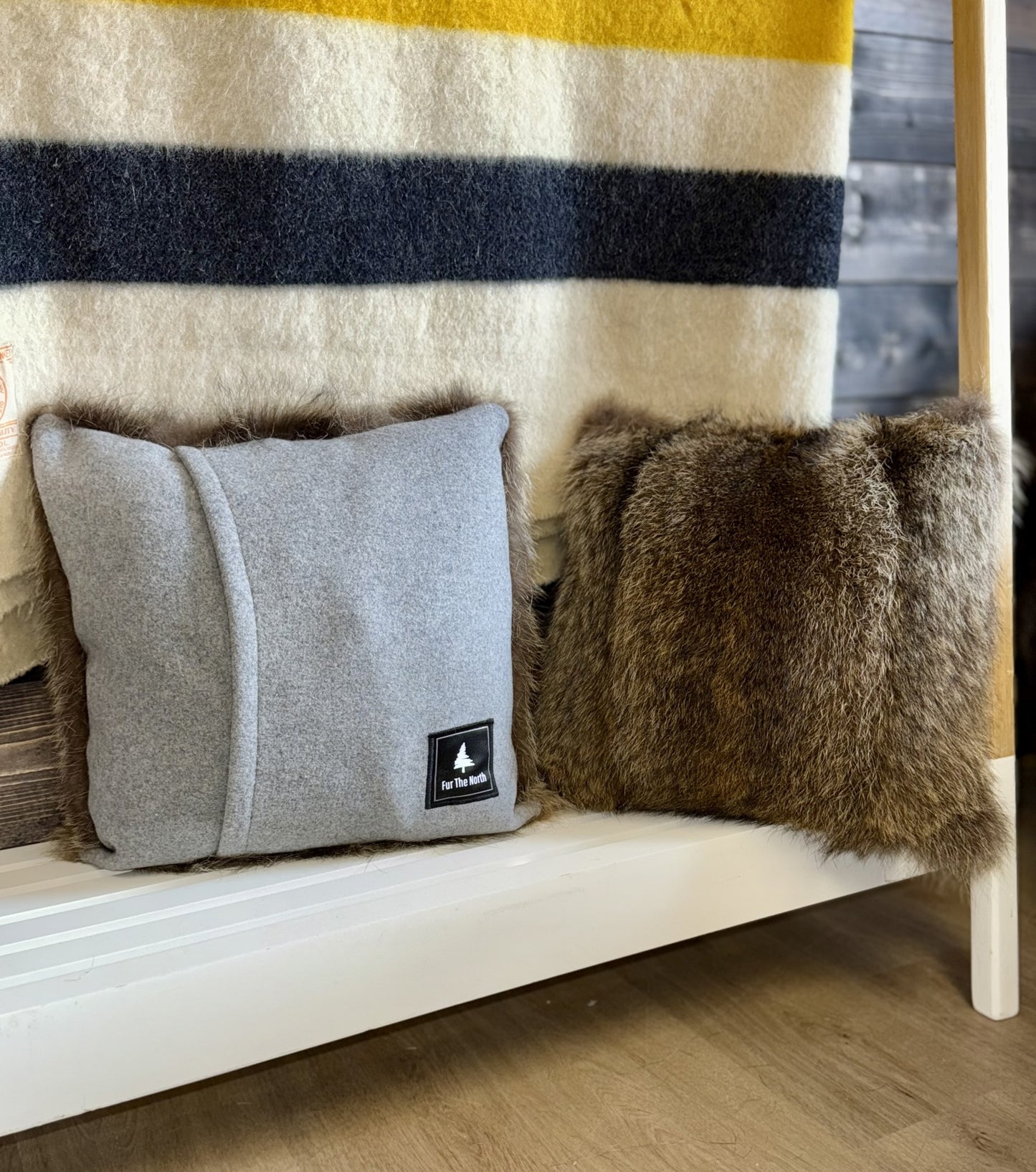 Raccoon Fur Pillow Set (2)