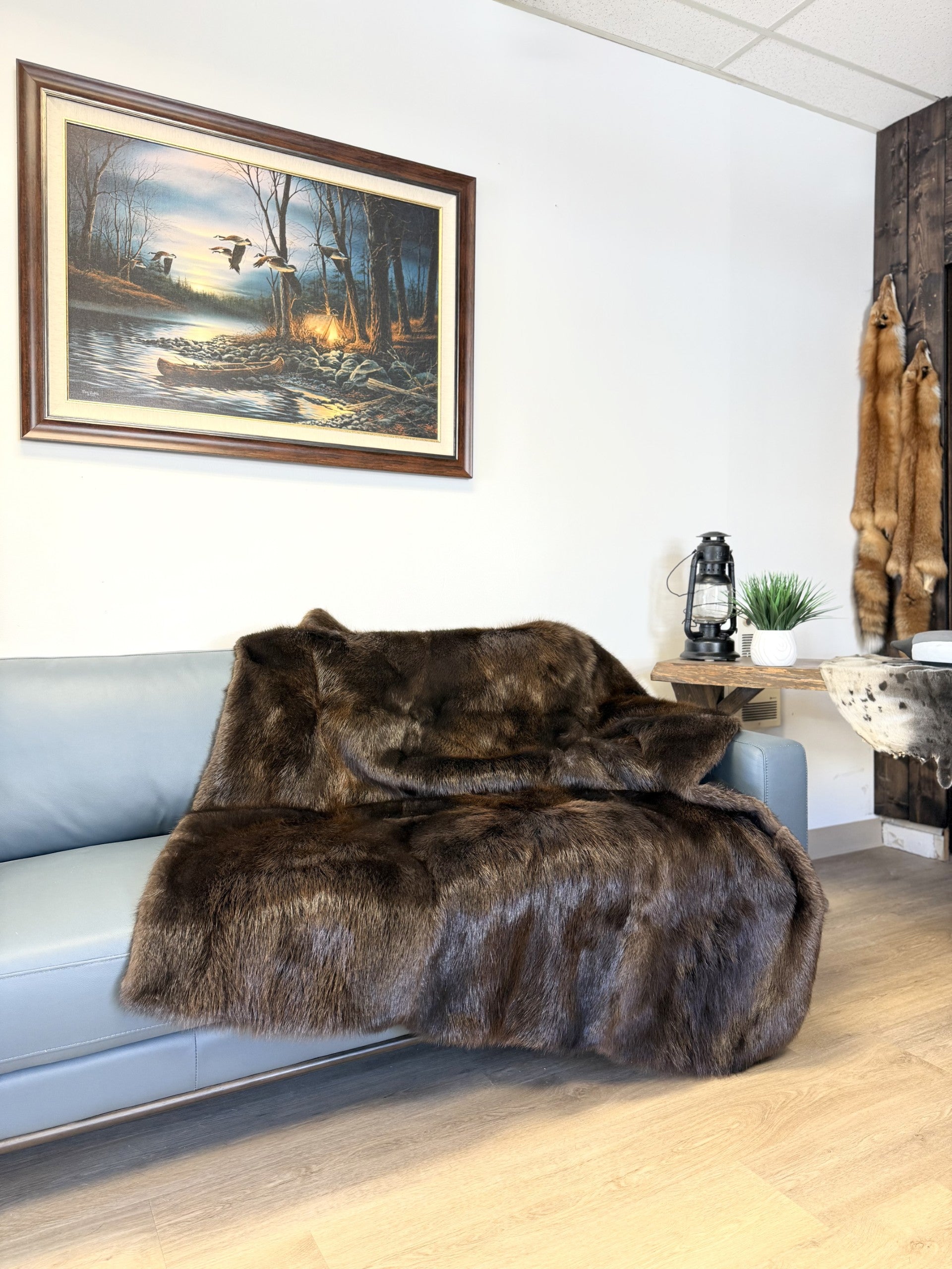 Beaver Fur Throw Blanket
