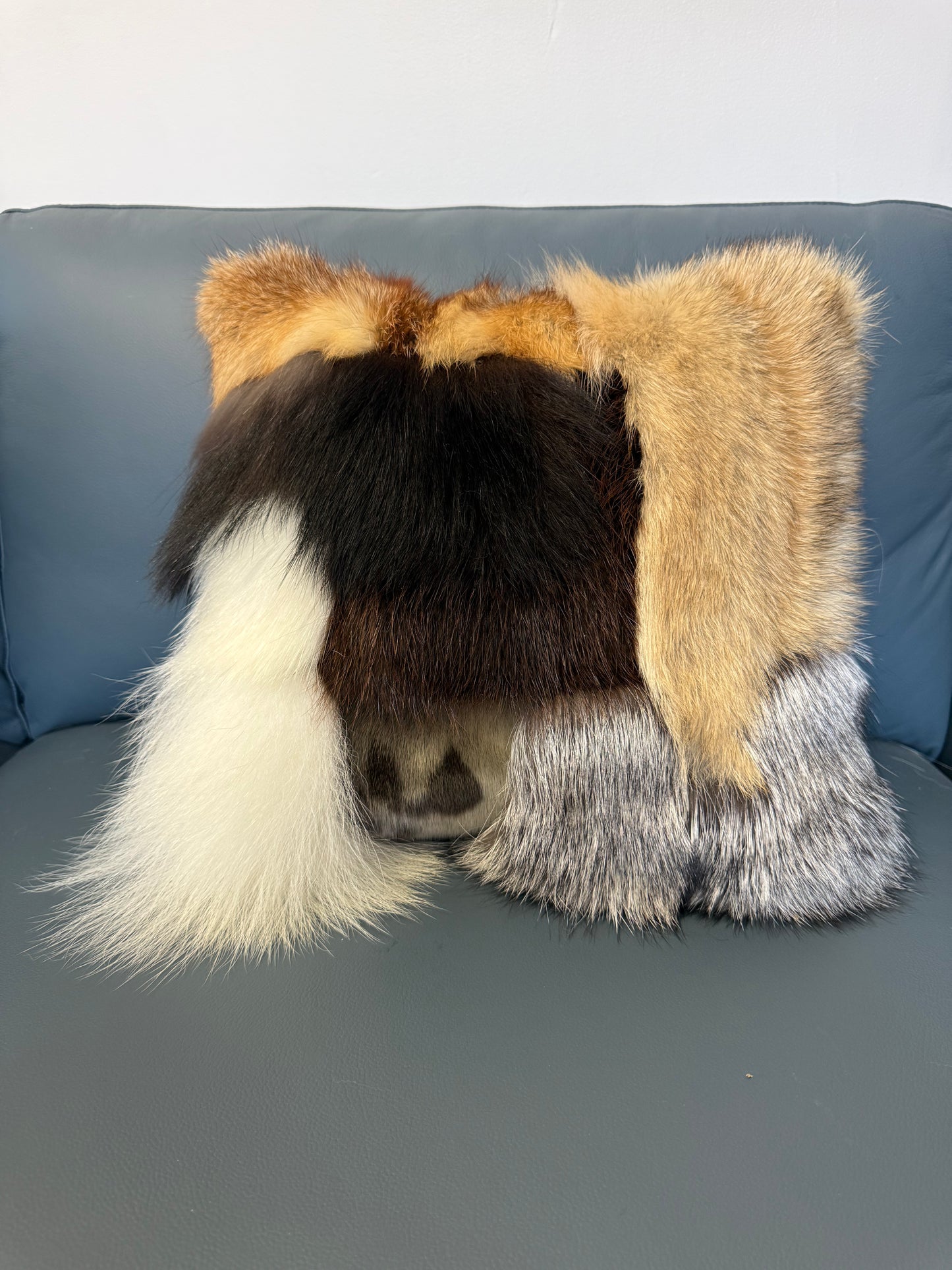 Mosaic Fur Pillow Set (2)