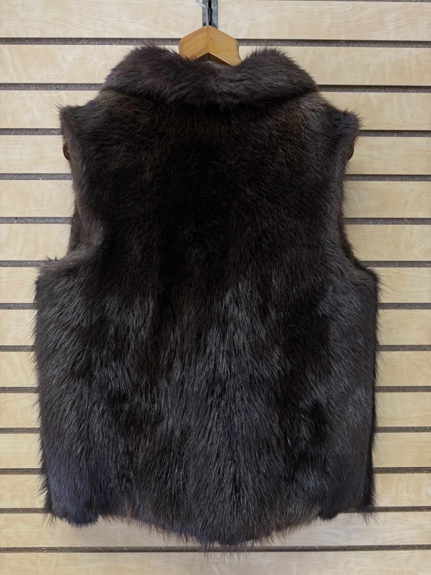Back of beaver fur vest