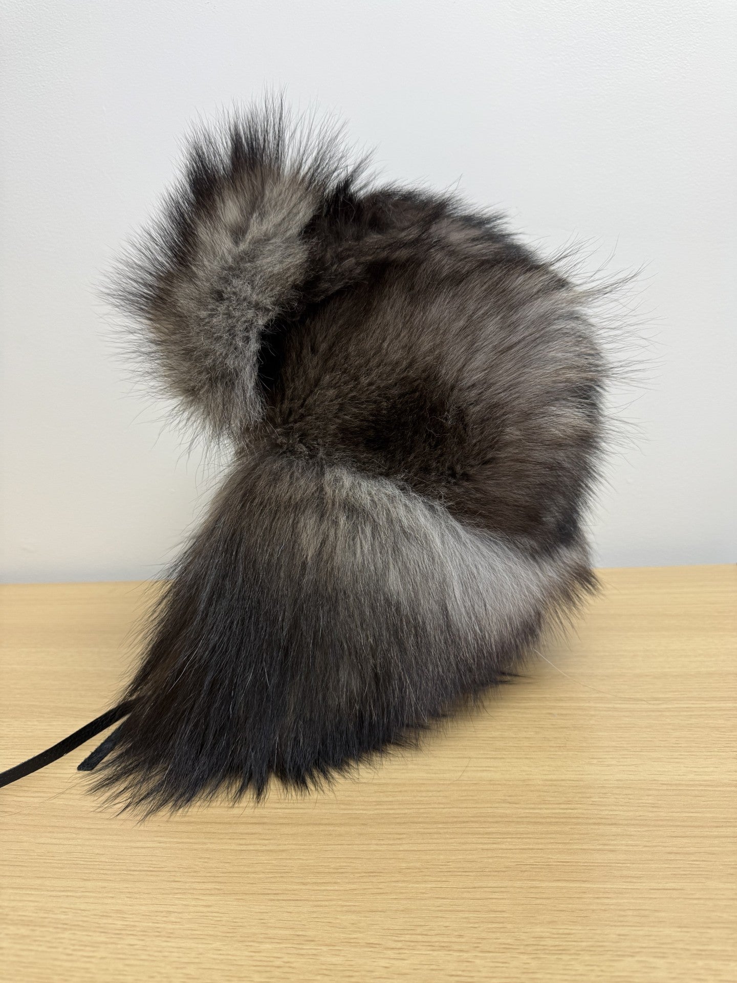 Black Wolf Trapper Style Hat