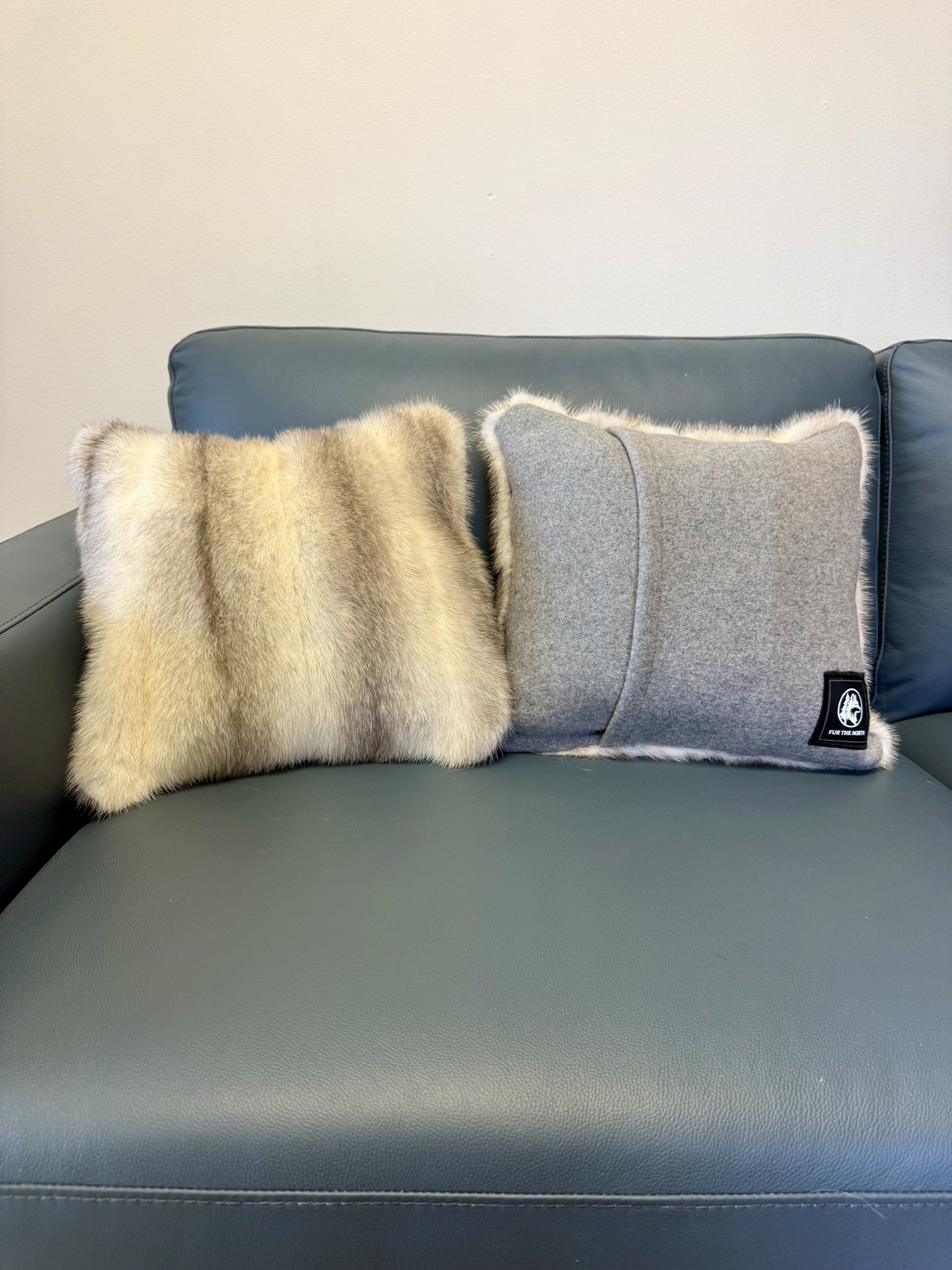 Mink Fur Pillow with Wool Backer