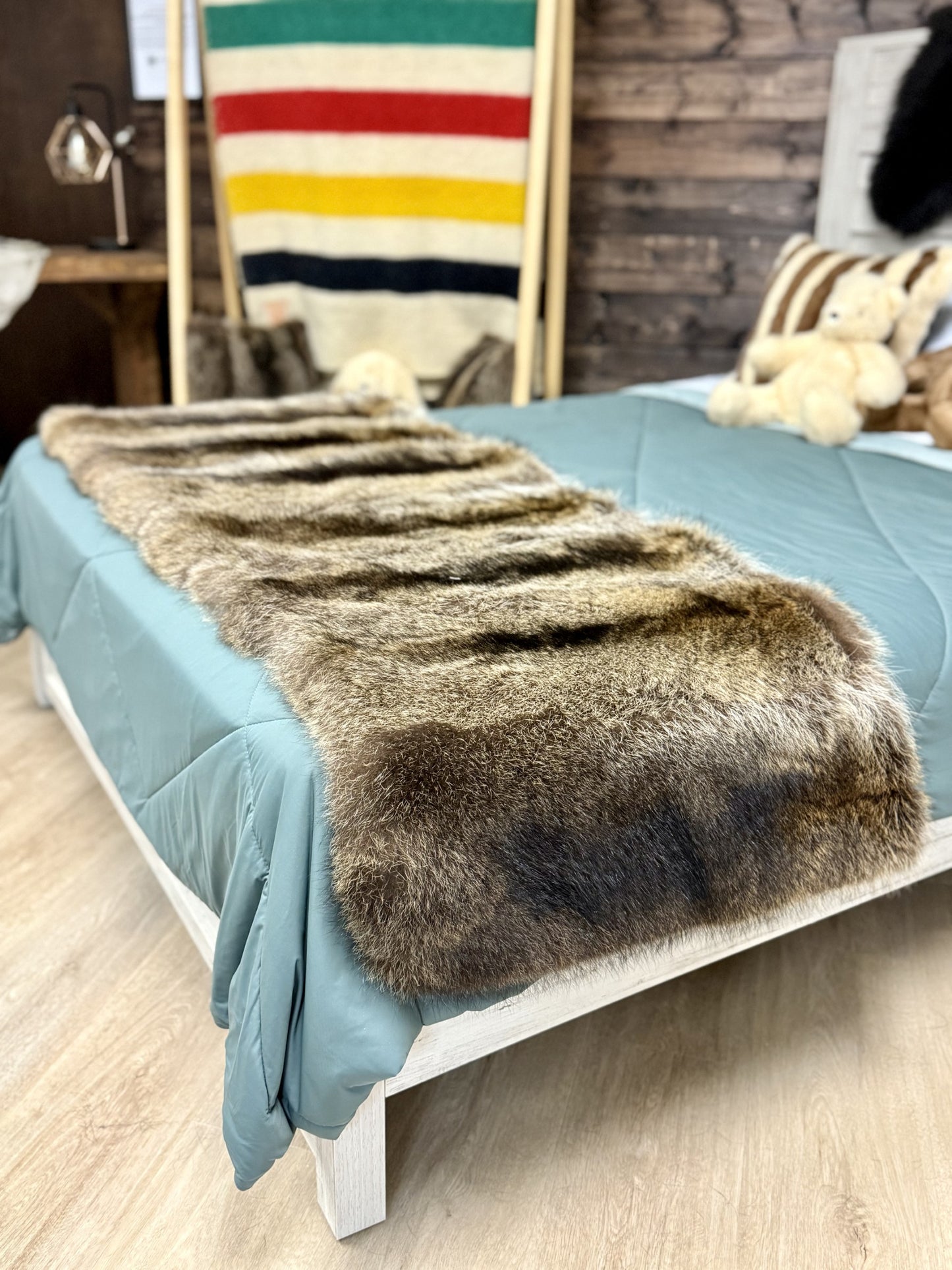 Raccoon Fur Bed Runner