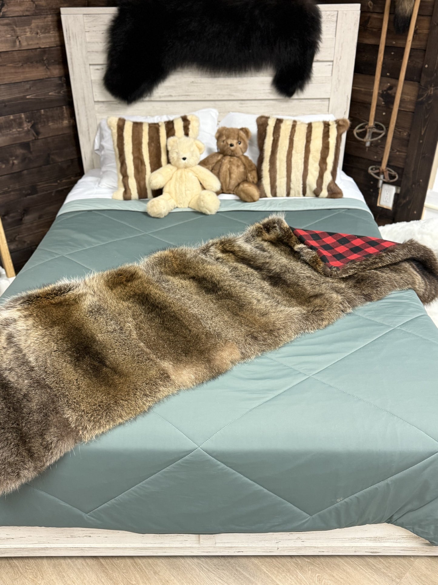 Raccoon Fur Bed Runner