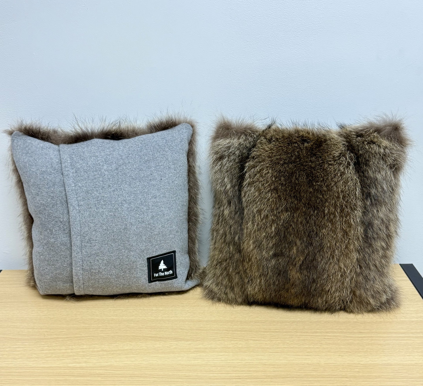Raccoon Fur Pillow Set (2)